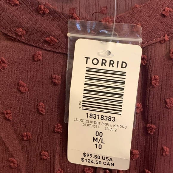 Torrid New With Tags Button Front Maxi Kimono Size Medium/Large - Picture 4 of 8